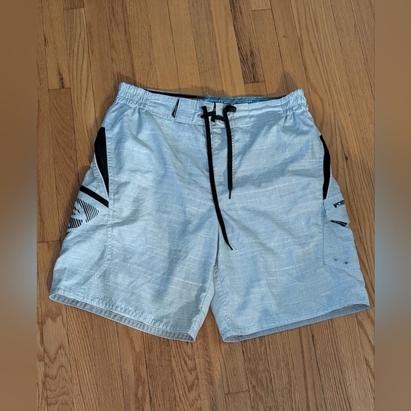 Point Zero Light Gray Swim Board Shorts - Picture 1 of 5